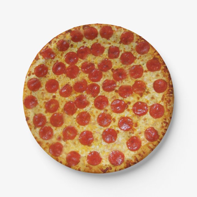 Pepperoni Pizza Pappteller (Vorderseite)