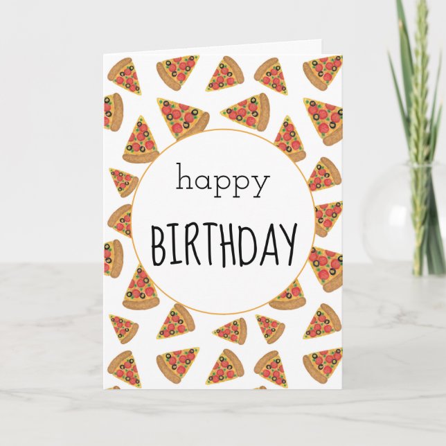 Pepperoni Pizza Party Geburtstagkarte Karte (Vorderseite)