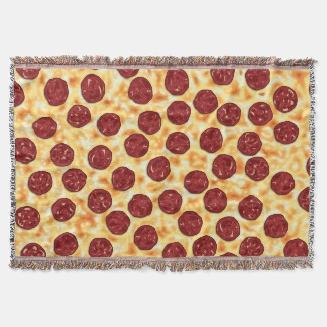 Pepperoni Pizza Pattern Decke (Vorderseite)