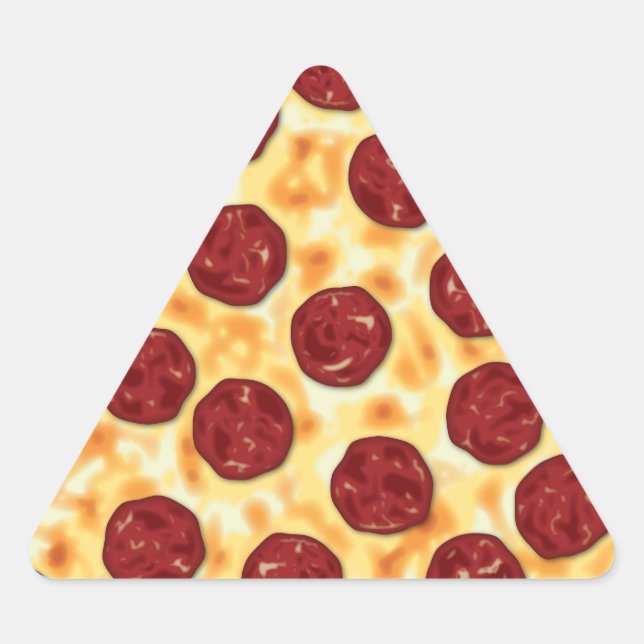Pepperoni Pizza Pattern Dreieckiger Aufkleber (Vorderseite)