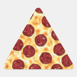 Pepperoni Pizza Pattern Dreieckiger Aufkleber