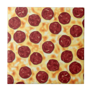 Pepperoni Pizza Pattern Fliese