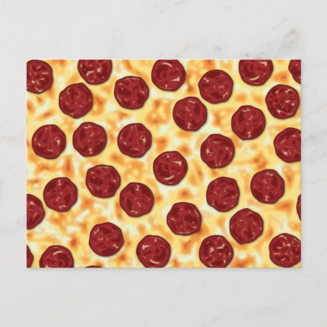Pepperoni Pizza Pattern Postkarte (Vorderseite)