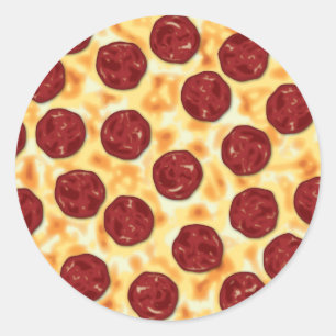 Pepperoni Pizza Pattern Runder Aufkleber