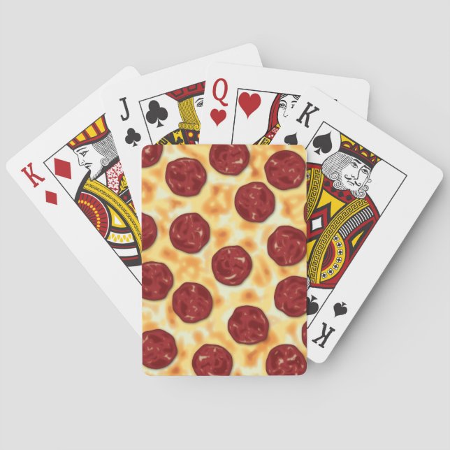 Pepperoni Pizza Pattern Spielkarten (Rückseite)