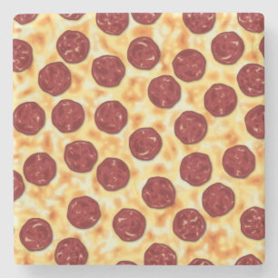 Pepperoni Pizza Pattern Steinuntersetzer