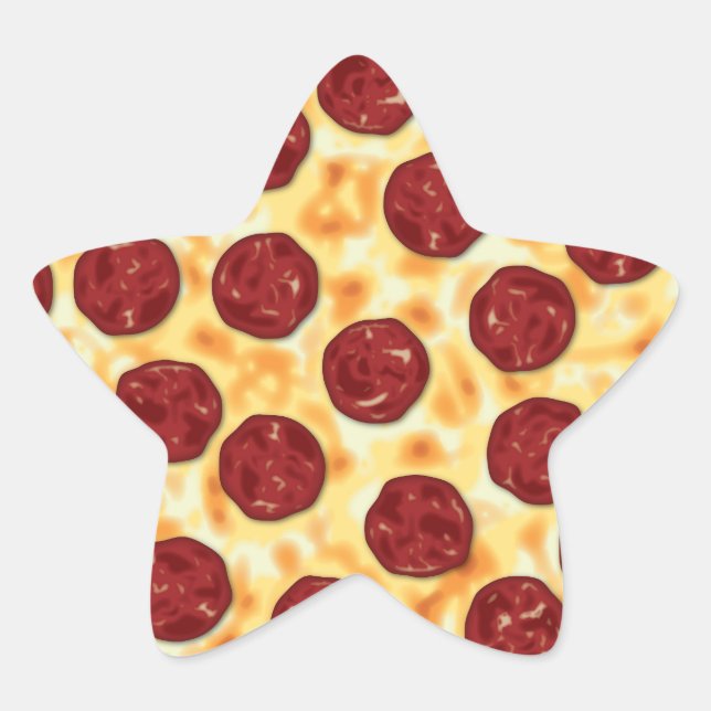 Pepperoni Pizza Pattern Stern-Aufkleber (Vorderseite)
