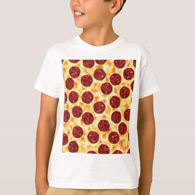 Pepperoni Pizza Pattern T-Shirt (Vorderseite)