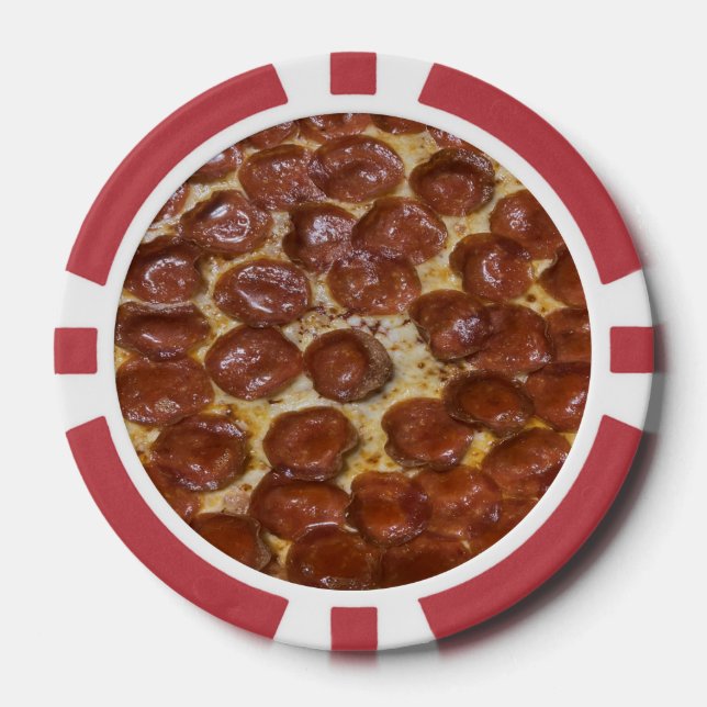 Pepperoni Pizza Pokerchips (Vorderseite)