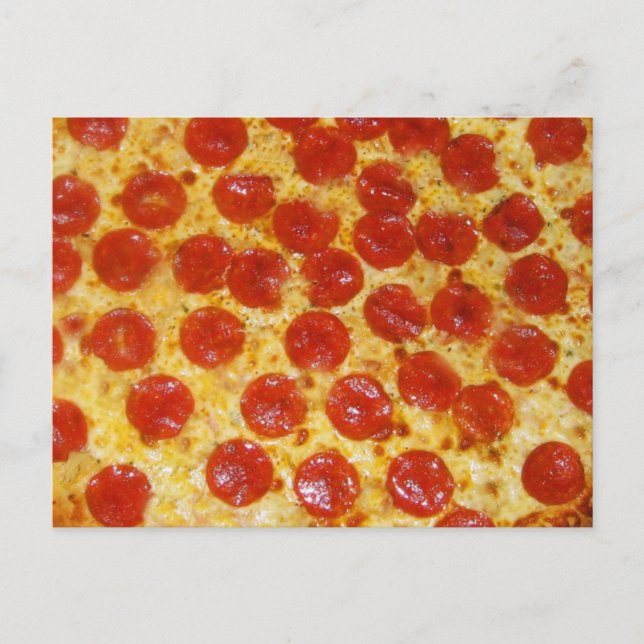 Pepperoni Pizza Postkarte (Vorderseite)
