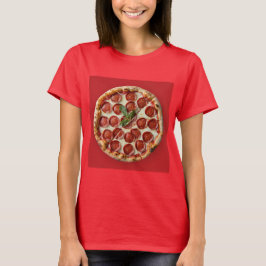 Pepperoni Pizza Red T=Shirt T-Shirt