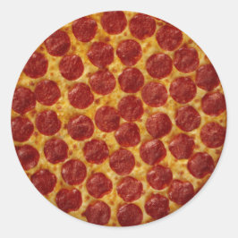 Pepperoni Pizza Runder Aufkleber