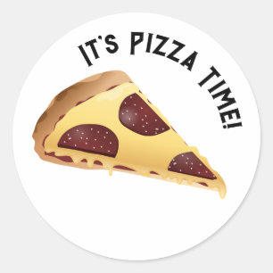 Pepperoni Pizza Runder Aufkleber