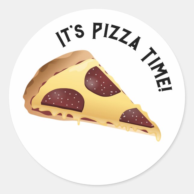 Pepperoni Pizza Runder Aufkleber (Vorderseite)