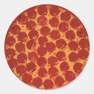 Pepperoni-Pizza Runder Aufkleber