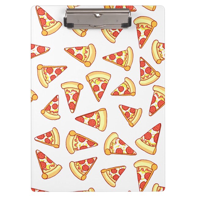 Pepperoni-Pizza-Scheibe, die Muster-Klemmbrett Klemmbrett (Vorderseite)
