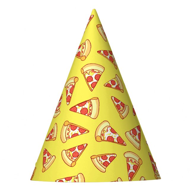 Pepperoni-Pizza-Scheibe, die Muster-Party-Hüte Partyhütchen (Vorderseite)