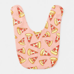 Pepperoni-Pizza-Scheibe, die Muster-rosa Lätzchen