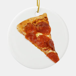 Pepperoni-Pizza-Scheibe Keramik Ornament