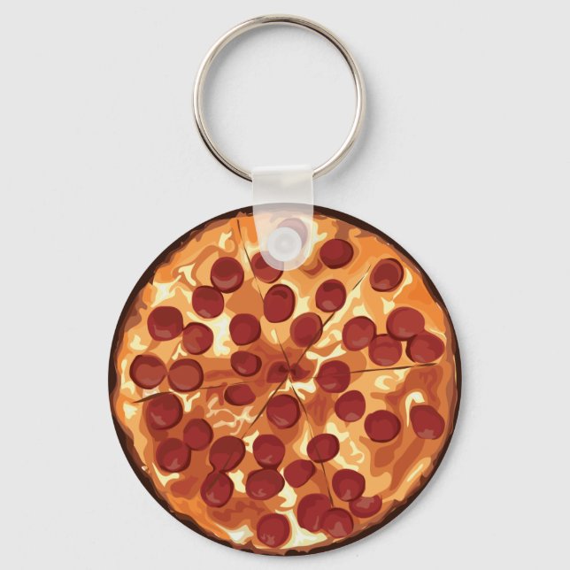 Pepperoni Pizza Schlüsselanhänger (Vorderseite)