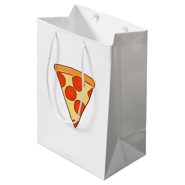 Pepperoni Pizza Slice Classic Pizza New York Style Mittlere Geschenktüte (Vorderseite Schrägansicht)