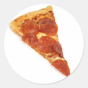 Pepperoni Pizza Slice Runder Aufkleber
