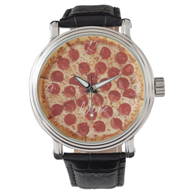 Pepperoni Pizza Thunder_Cove Armbanduhr (Vorderseite)