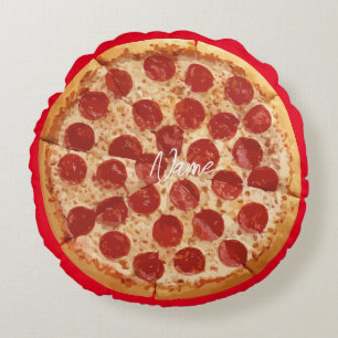 Pepperoni Pizza Thunder_Cove Rundes Kissen