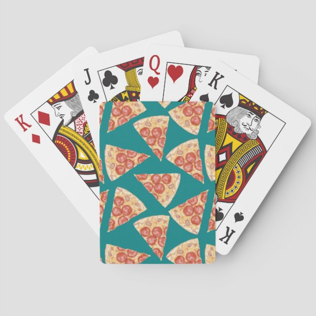 Pepperoni Pizza Toss - Aquamarine Spielkarten (Rückseite)