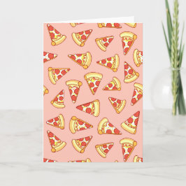 Pepperoni Pizza Zeichnend Pattern Grußkarte Karte