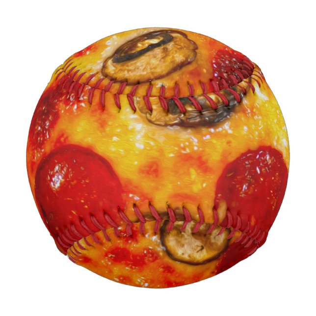 Pepperoni und Mushroom Pizza Baseball (Vorderseite)