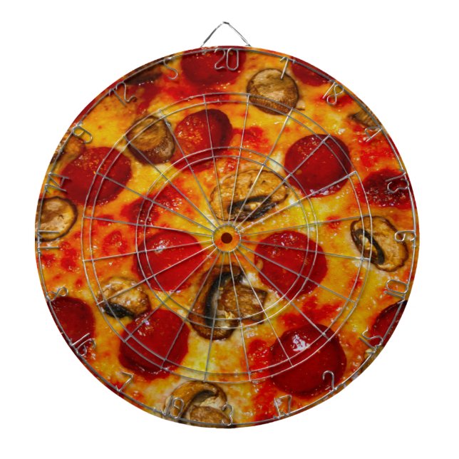 Pepperoni und Mushroom Pizza Dartscheibe (vorne)