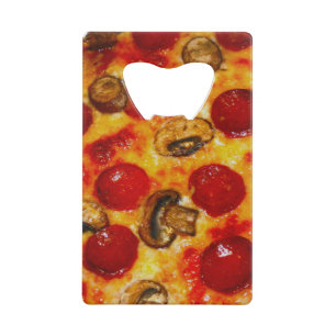 Pepperoni und Mushroom Pizza Geldbeutel Flaschenöffner