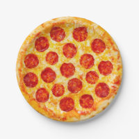 Pepperonipizza-Papierplatte für dieses Pizza-Party