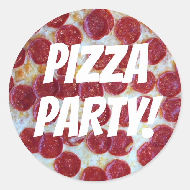 Pepperponi Foto Pizza Party Runder Aufkleber (Vorderseite)