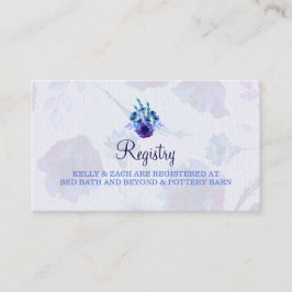 Peppy Blue Poppies Mariage Carte d'enregistrement