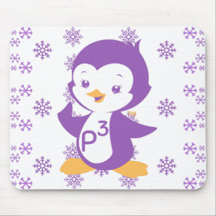 Peppy Lila Penguin Mousepad
