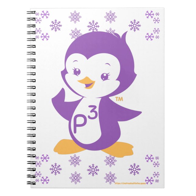 Peppy Lila Penguin Notizblock (Vorderseite)