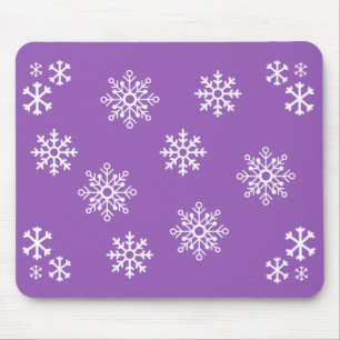 Peppy Lila Penguin Snowflake Mousepad