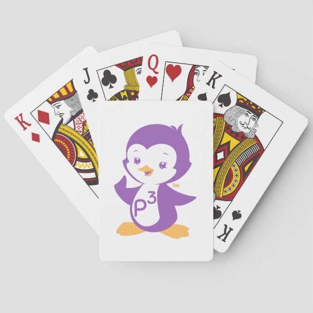 Peppy Lila Penguin Spielkarten (Rückseite)