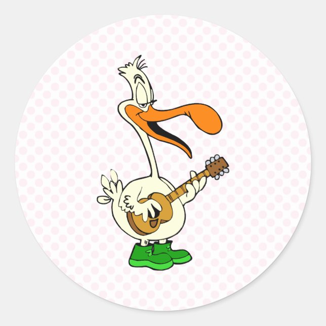 Peppy Pelican Runder Aufkleber (Vorderseite)