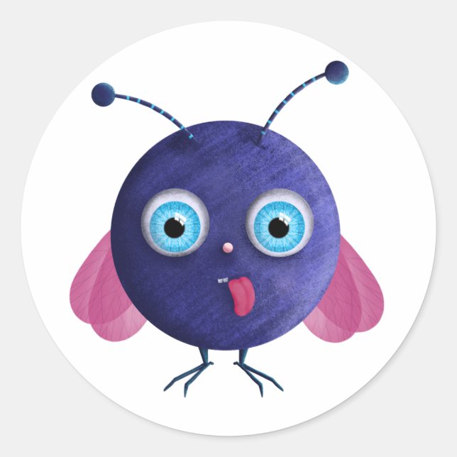 Pequeño monstruito runder aufkleber (Vorderseite)