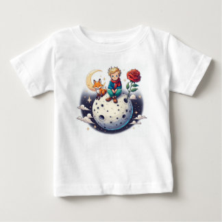 Pequeno Príncipe sentado na lua Baby T-shirt