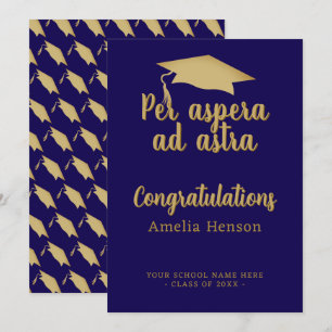 Per aspera ad astra Latin Congrat Graduation Cap Karte
