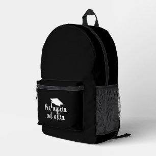Per aspera ad astra Latin Quote Abschluss Bedruckter Rucksack