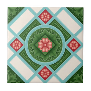Peranakan-Erbe-Fliesen-Mandala – Lebendige Nyonya Fliese