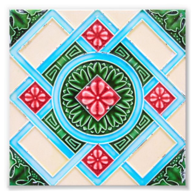 Peranakan Floral Tiles Fotodruck (Vorne)