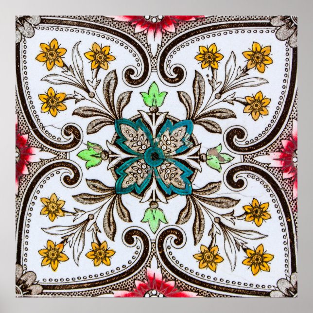 Peranakan Floral Tiles Poster (Vorne)