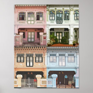 Peranakan Shophouses Plakat