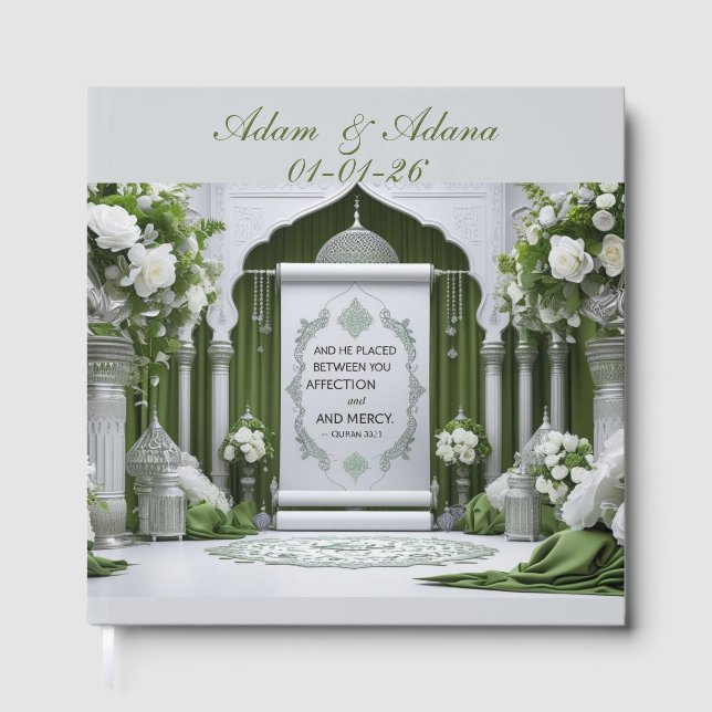Peraonalised Islamic Bridal Guest Book Gästebuch (Vorderseite)